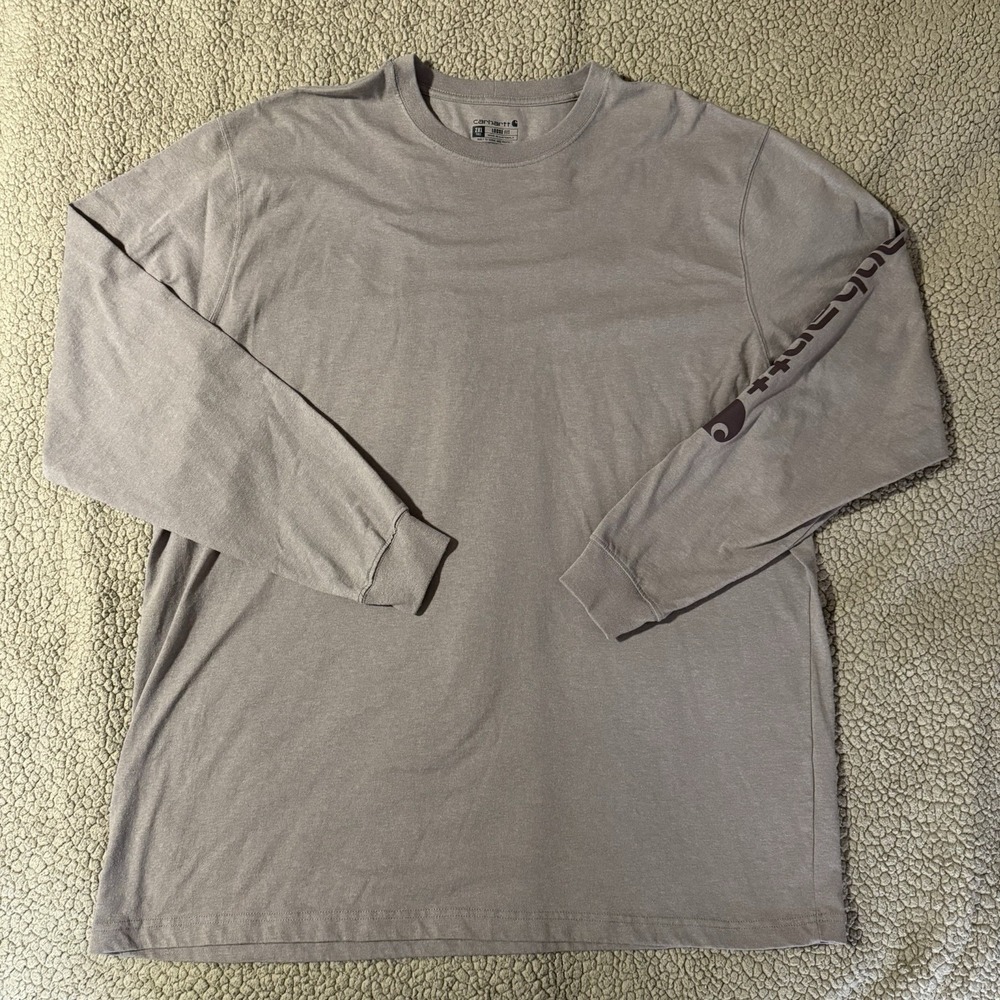 Carhartt DEARBORN LOOSE LS LOGO T-SHIRT 2XLT - Tan Color Men's